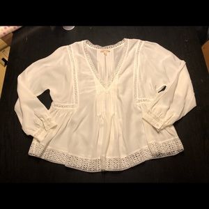White lace and silk Rebecca Taylor blouse